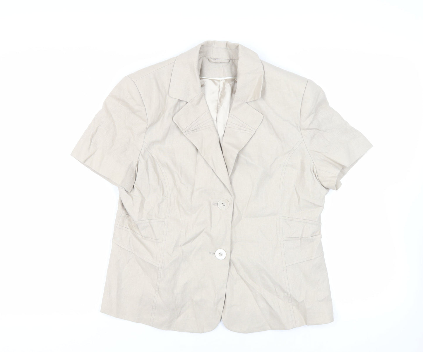Anna Rose Womens Beige Jacket Blazer Size 16 Button
