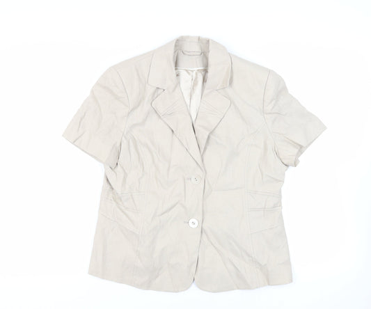 Anna Rose Womens Beige Jacket Blazer Size 16 Button