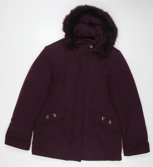 Damart Womens Purple Jacket Size 10 Zip - Size 10-12