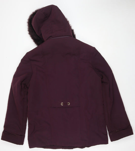 Damart Womens Purple Jacket Size 10 Zip - Size 10-12