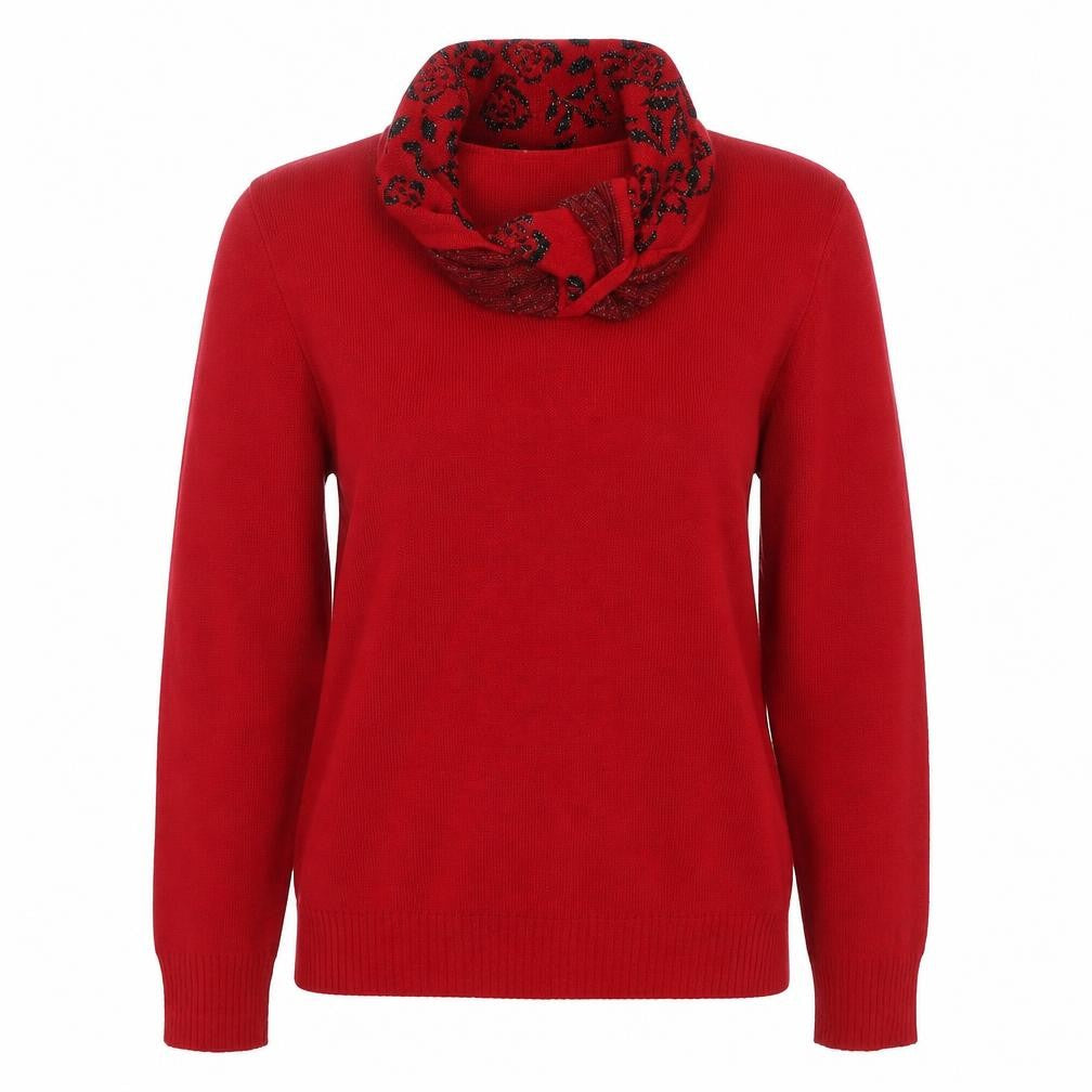 Pure & Natural Womens Red Round Neck Acrylic Pullover Jumper Size S