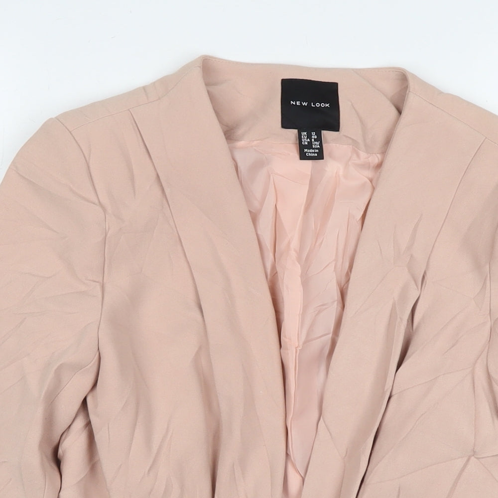 New Look Womens Pink Jacket Blazer Size 12 Hook & Eye