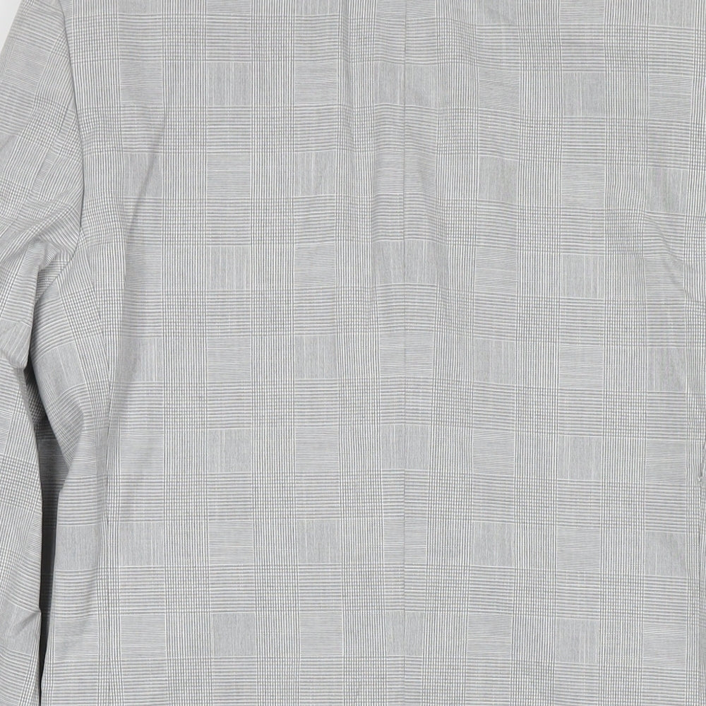 Marks and Spencer Mens Grey Check Polyester Jacket Suit Jacket Size 34 Regular
