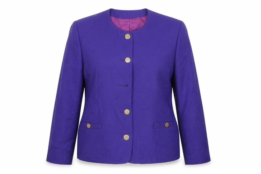 Brookside Womens Purple Jacket Blazer Size 16 Button