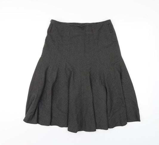 Marks and Spencer Womens Grey Polyester A-Line Skirt Size 8 Zip