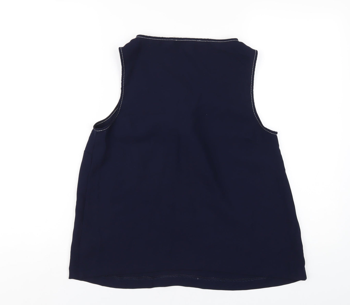 Marks and Spencer Womens Blue Polyester Basic Tank Size 12 V-Neck