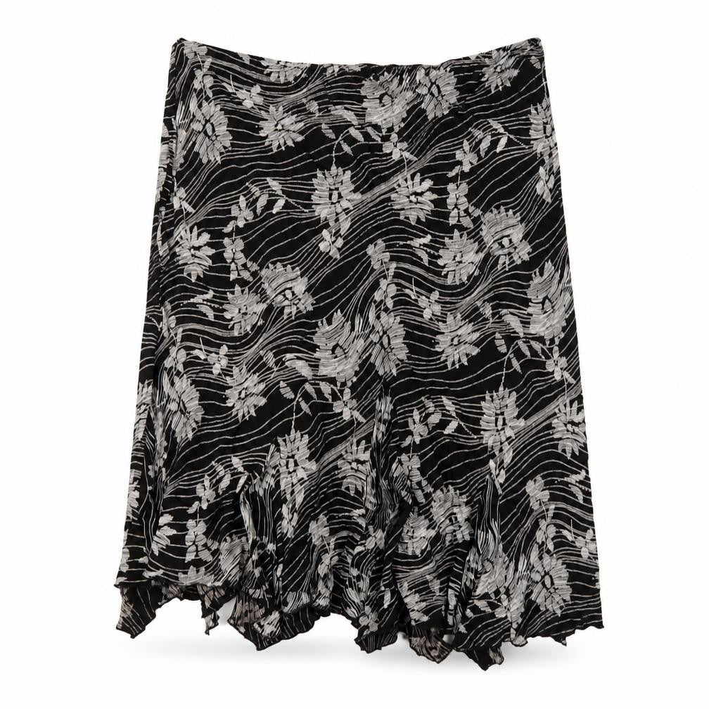 Marks & Spencer Womens Brown Geometric Viscose A-Line Skirt Size 22