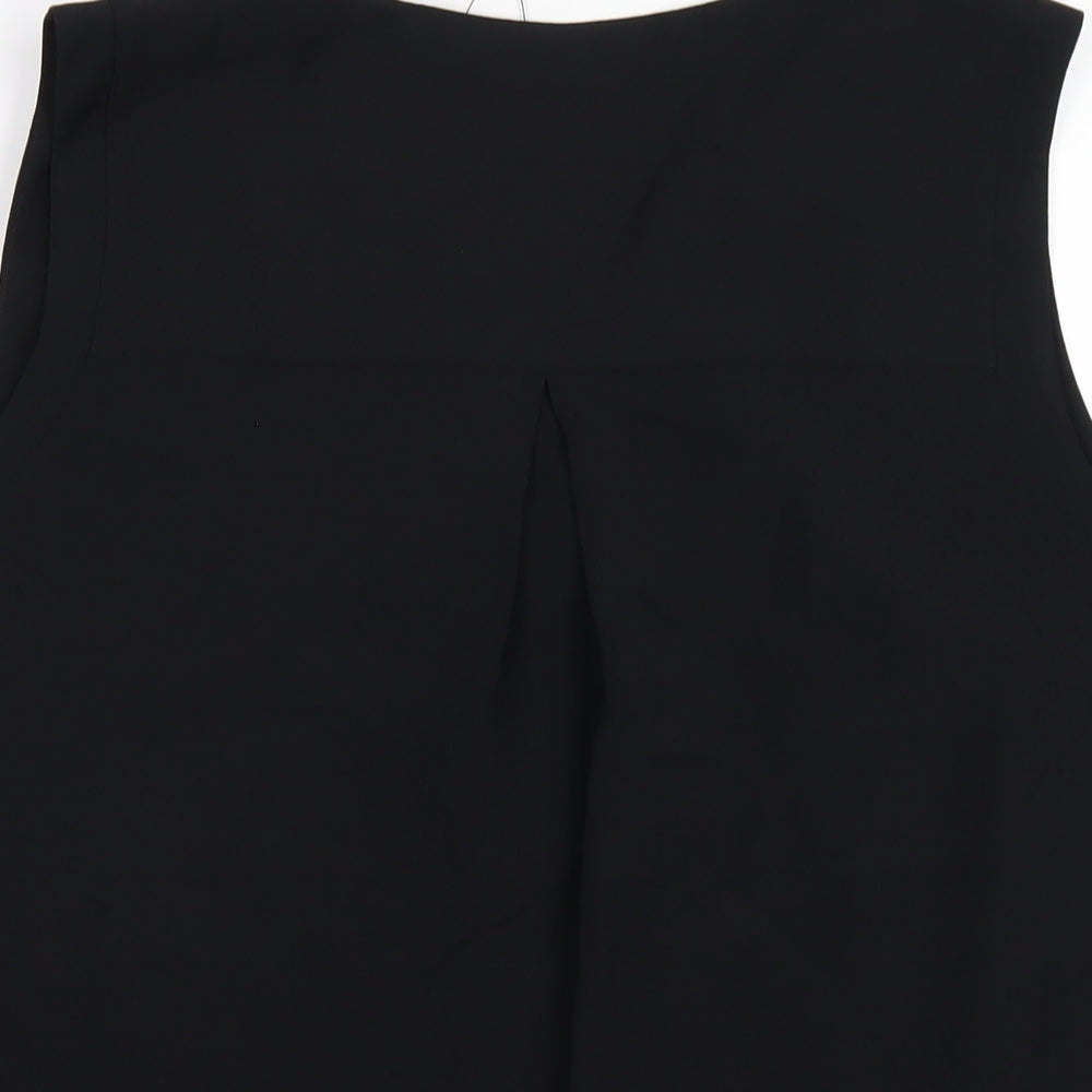 Marks and Spencer Womens Black Polyester Basic Tank Size 14 V-Neck