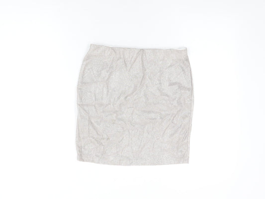 Urban Bliss Womens Grey Polyester Mini Skirt Size L - Glitter