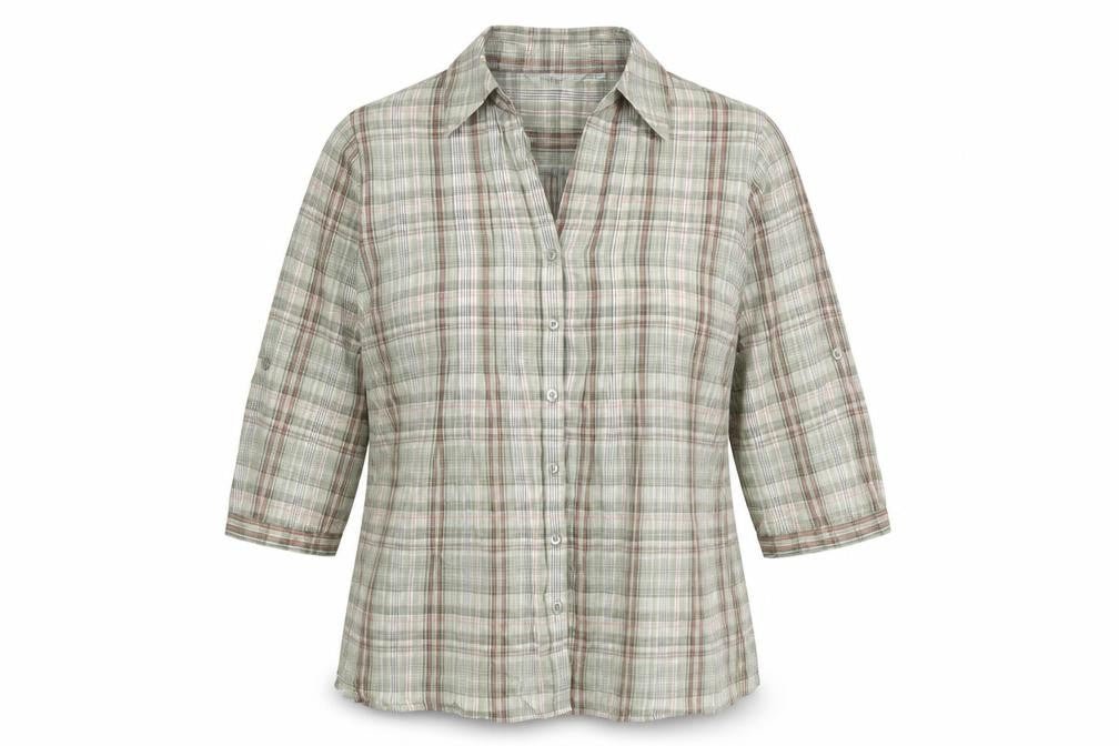 Womens UK Size 14 EWM Green Cotton Button-Up
