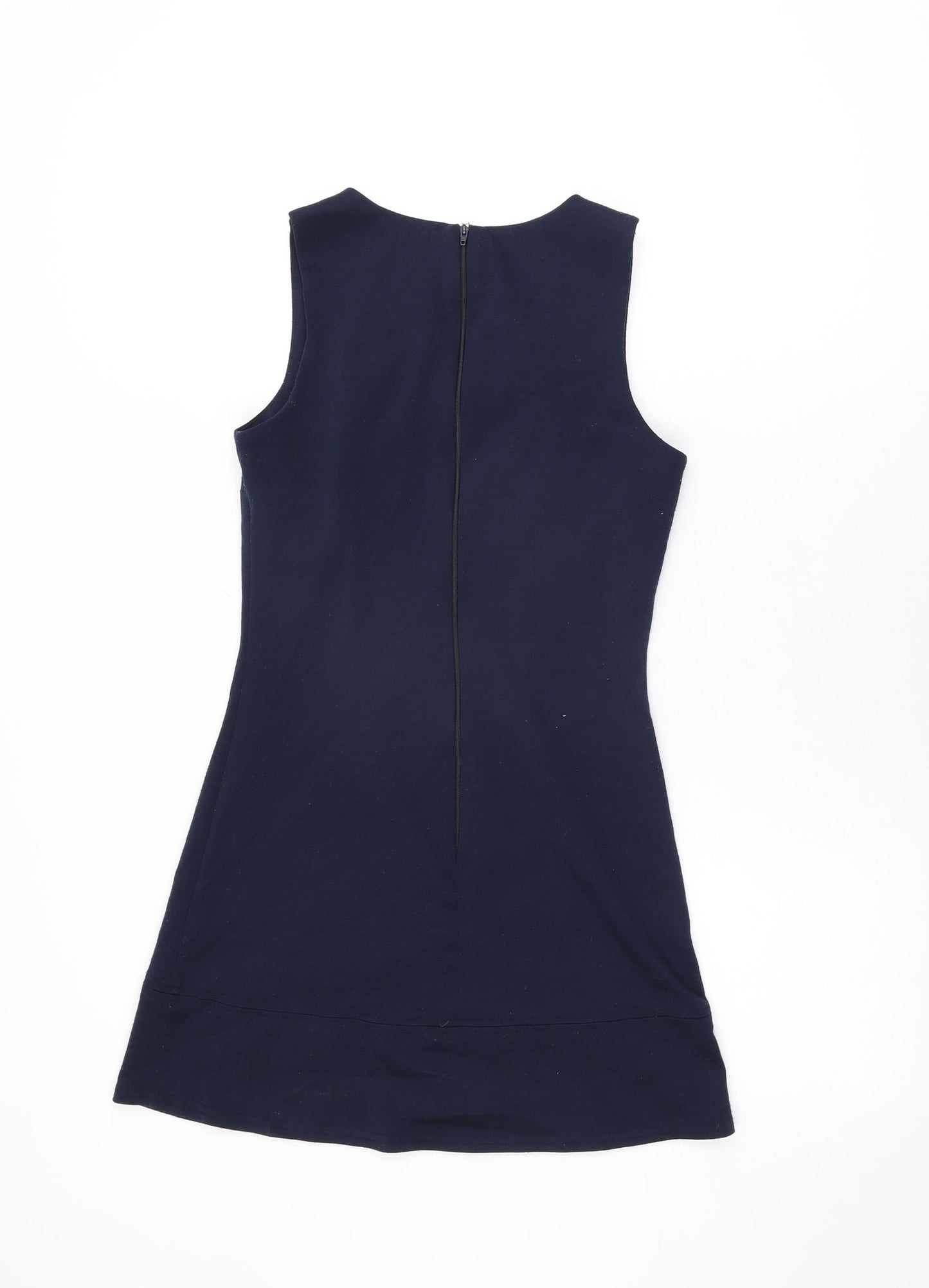 ASOS Womens Blue Viscose Mini Size 6 Round Neck Zip