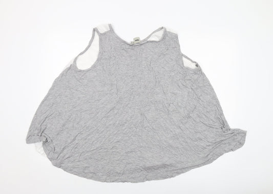 ASOS Womens Grey Polyester Basic Tank Size 14 Round Neck