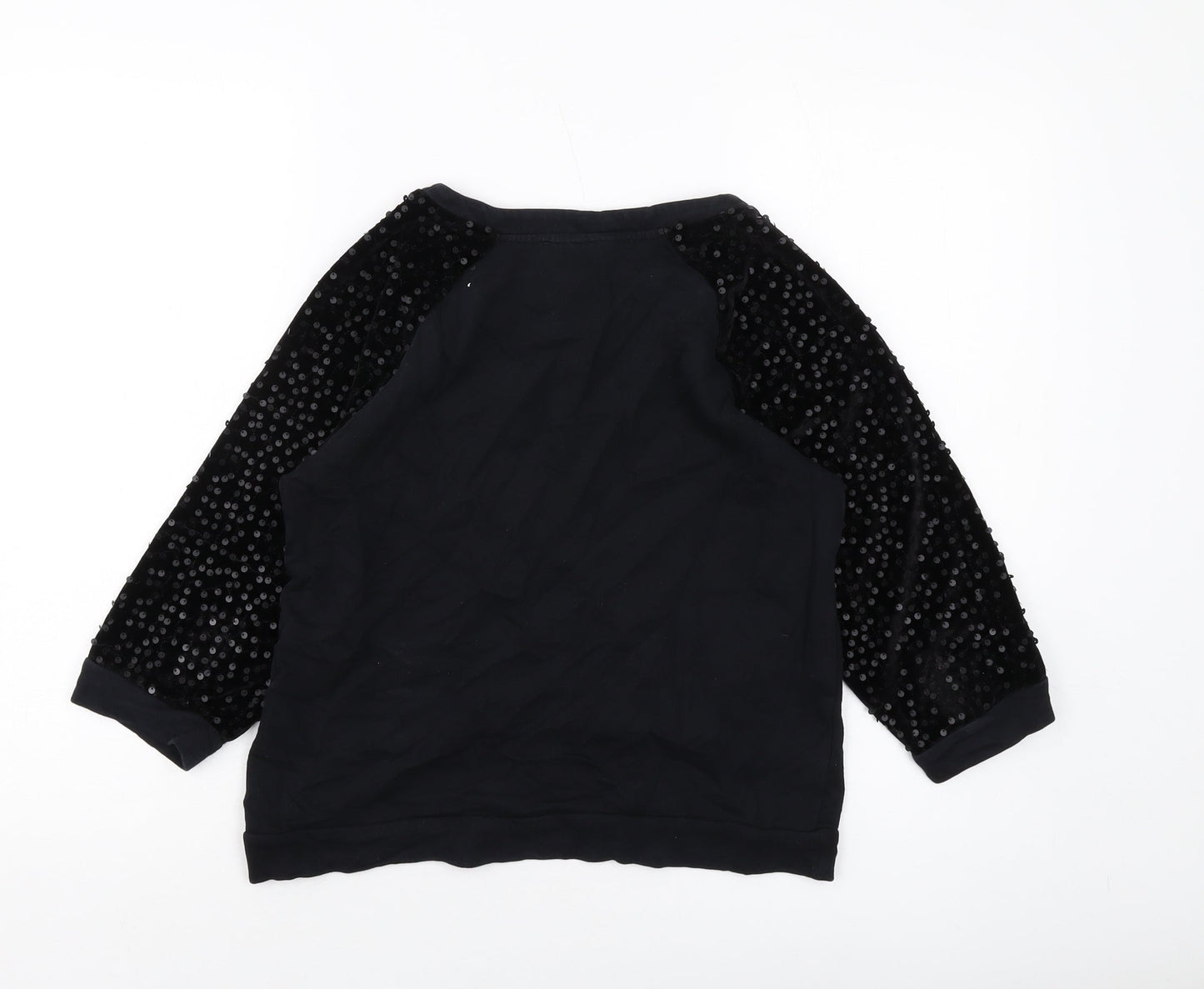 French Connection Womens Black Cotton Pullover Sweatshirt Size S Pullover