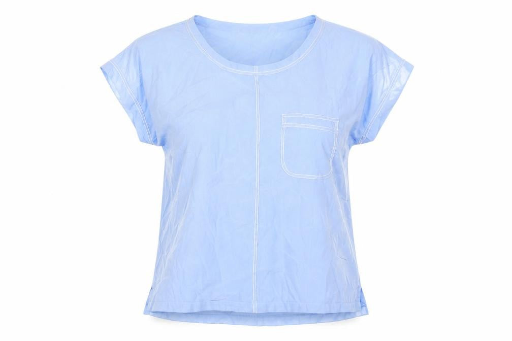 Marc Cain Womens Blue Polyester Basic T-Shirt Size 4 Round Neck