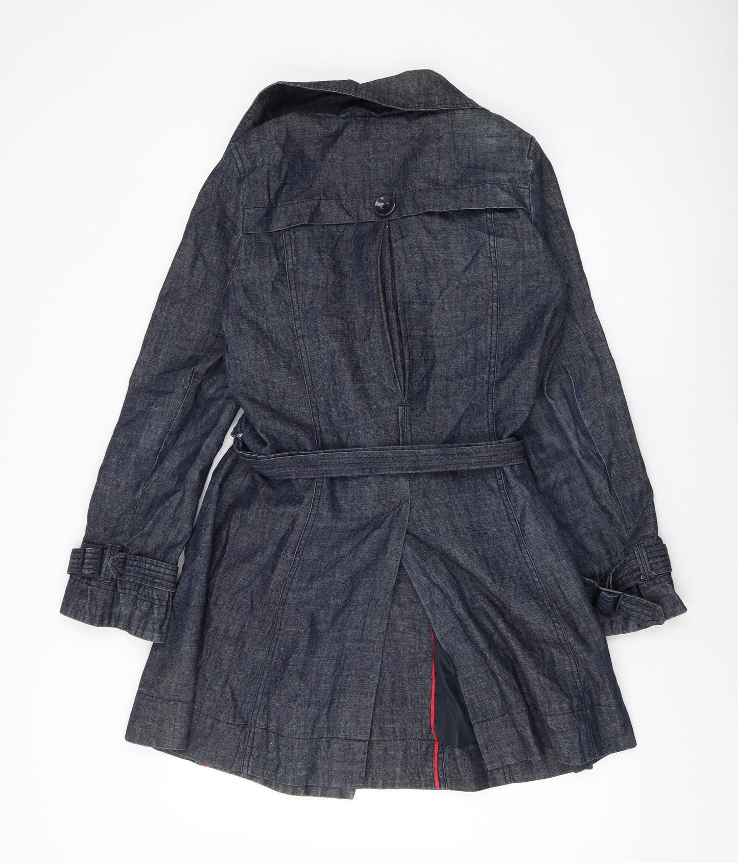 New Look Womens Blue Overcoat Coat Size 10 Button