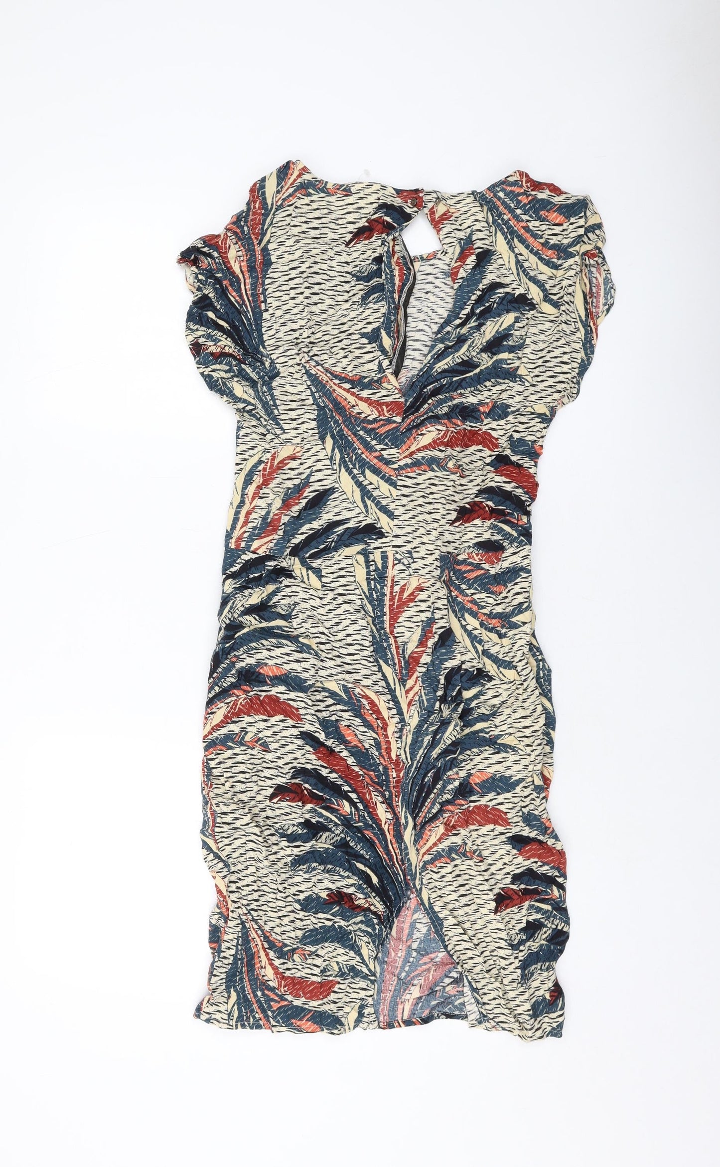 Saint Tropez Womens Multicoloured Geometric Viscose Tank Dress Size S Round Neck Pullover