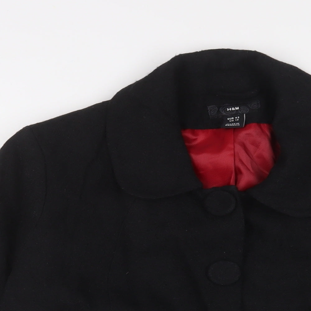 H&M Womens Black Jacket Size 14 Snap