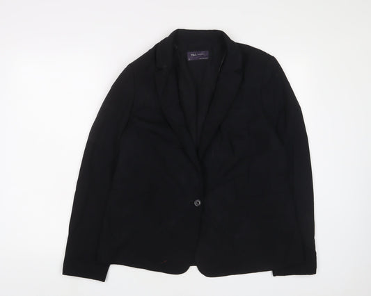 Marks and Spencer Womens Black Jacket Blazer Size 14 Button