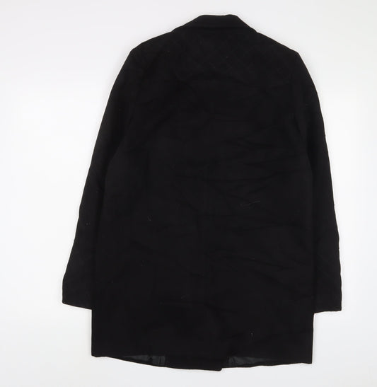 Dorothy Perkins Womens Black Overcoat Coat Size 12 Zip