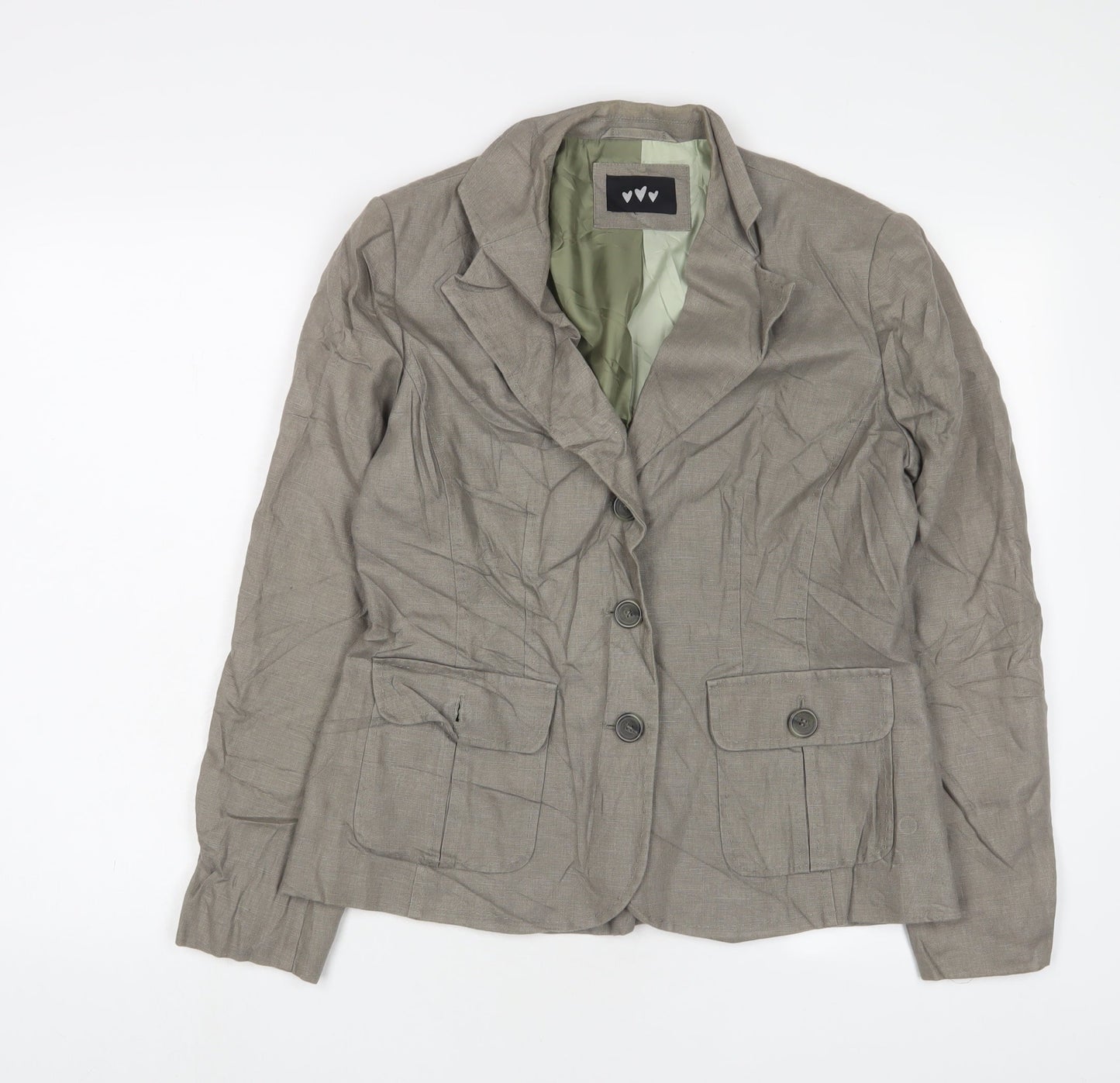 Per Una Womens Green Jacket Blazer Size 12 Button