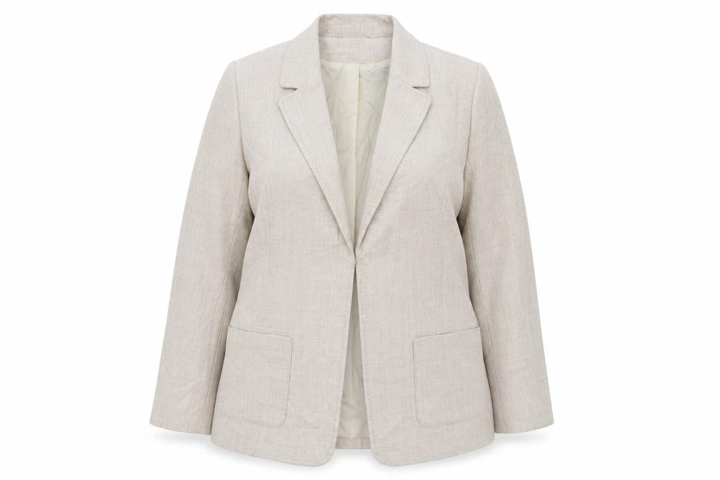 EWM Womens Beige Jacket Blazer Size 16 Button