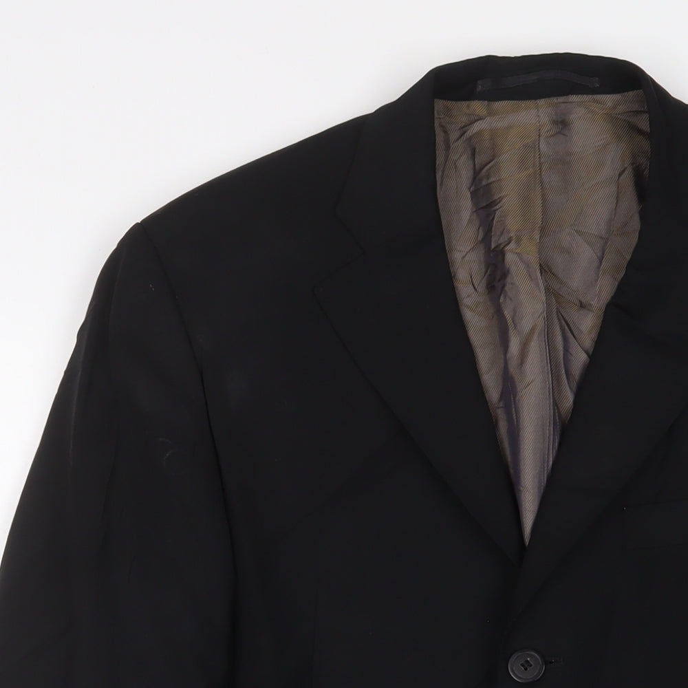 Toni Guard Mens Black Wool Jacket Suit Jacket Size 40 Regular