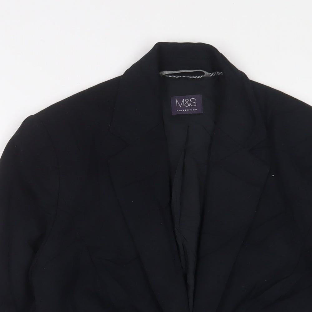Marks and Spencer Womens Black Jacket Blazer Size 12 Button