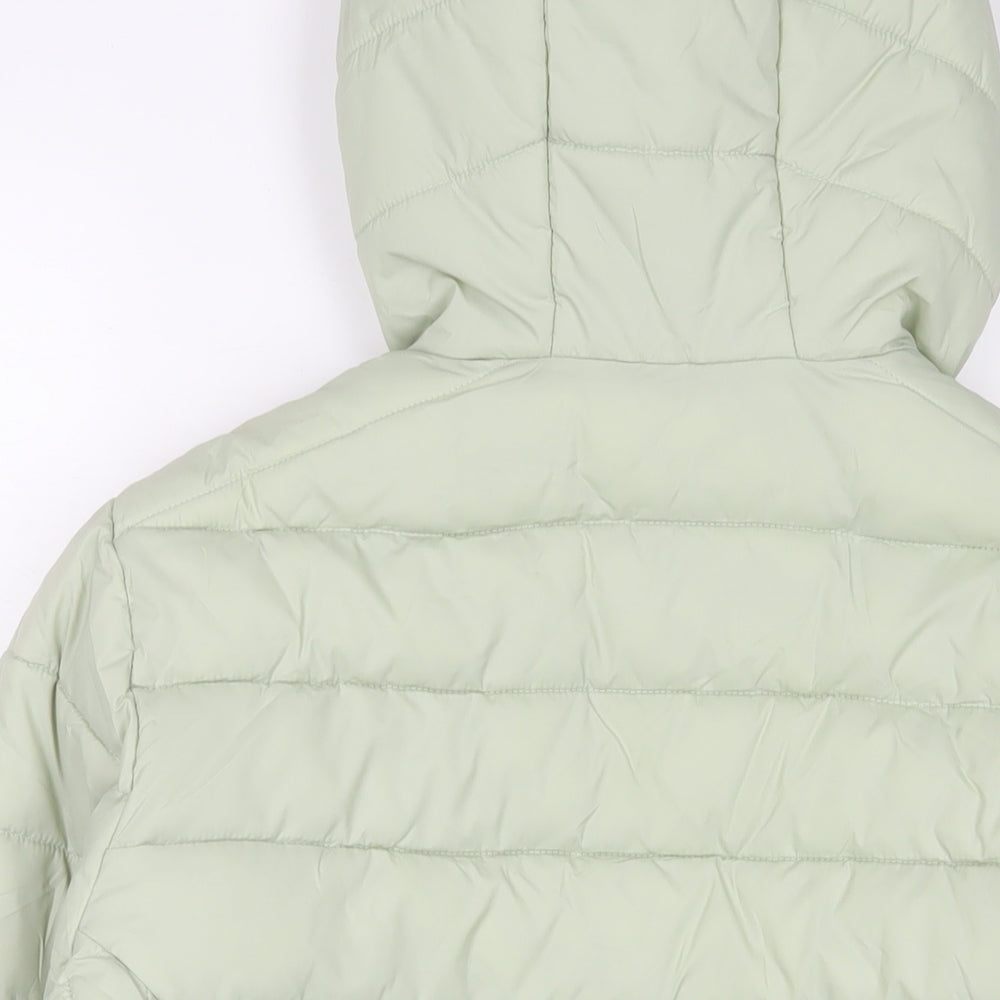 US Polo Assn. Womens Green Puffer Jacket Coat Size 14 Zip