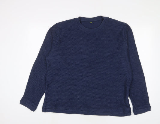 TEEMIL Womens Blue Cotton Pullover Sweatshirt Size XL Pullover