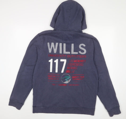 Jack Wills Mens Blue Cotton Pullover Hoodie Size M