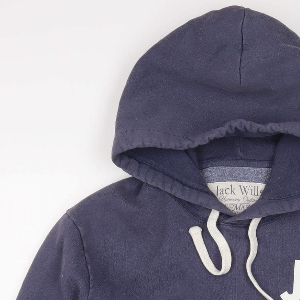 Jack Wills Mens Blue Cotton Pullover Hoodie Size M