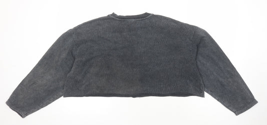 Topshop Womens Grey Cotton Pullover Sweatshirt Size 10 - Paris