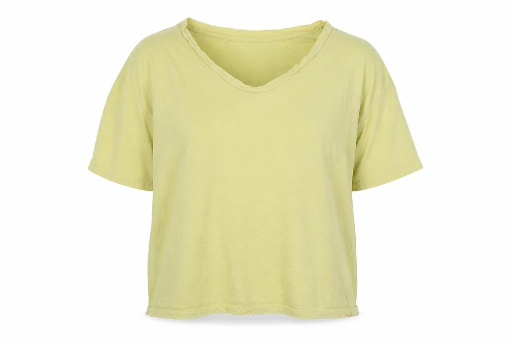 WILD FABLE Womens Yellow Cotton Basic T-Shirt Size XS V-Neck