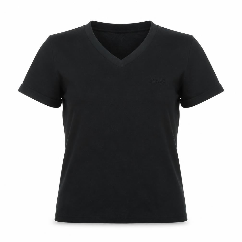 Womens UK Size 10 Lonsdale Black Cotton T-Shirt
