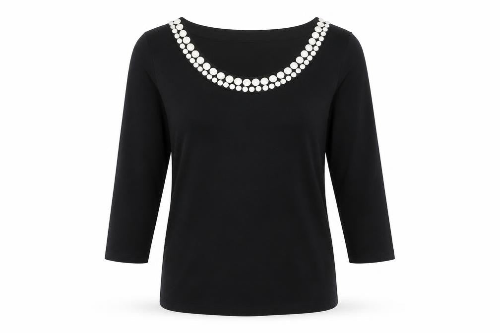 Womens UK Size XS LK Bennet Black Viscose T-Shirt
