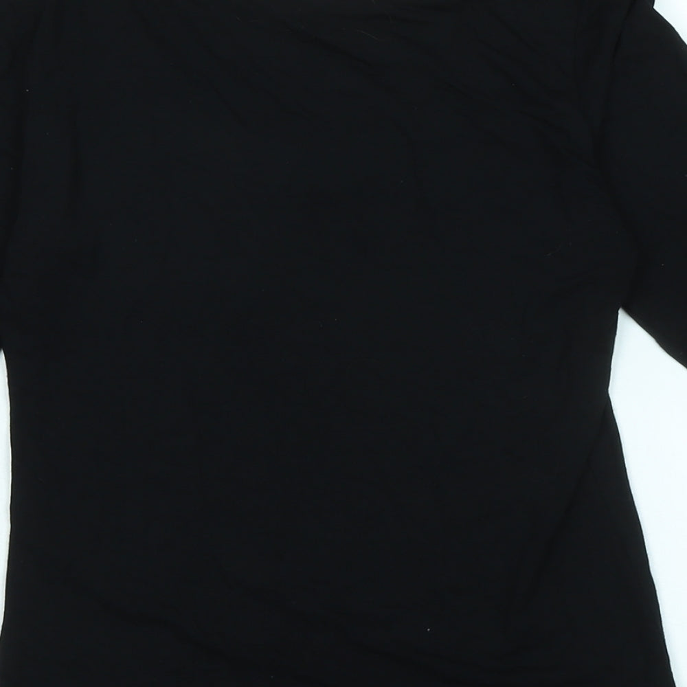 LK Bennet Womens Black Viscose Jersey T-Shirt Size XS Scoop Neck