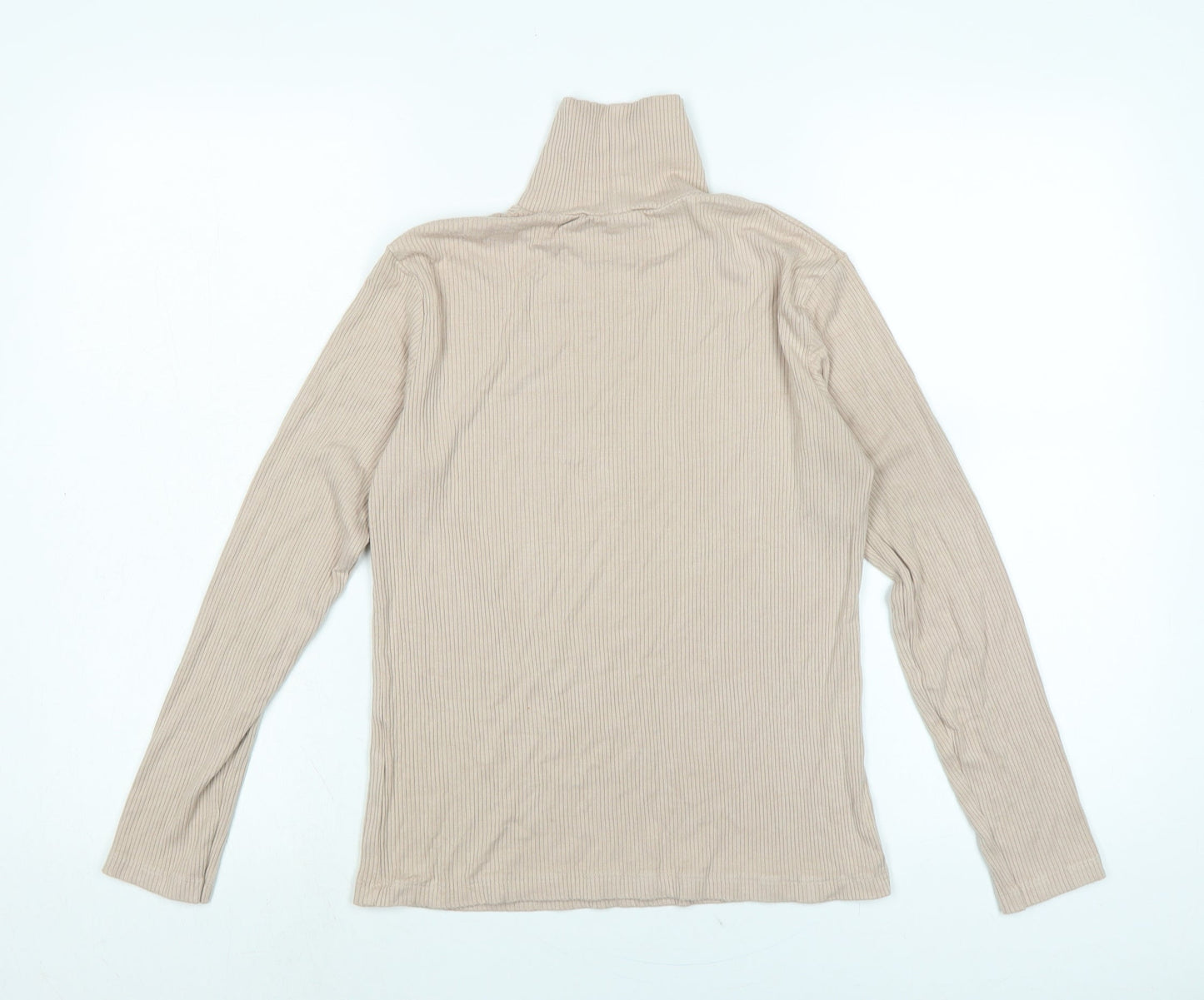 H&M Womens Pink High Neck Cotton Pullover Jumper Size M