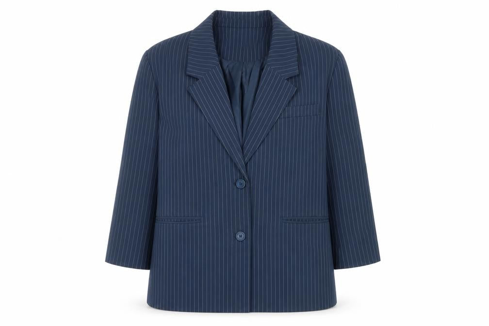 Noisy May Womens Blue Striped Jacket Blazer Size 20 Button