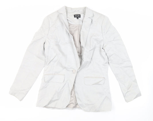 Per Una Womens Grey Jacket Blazer Size 12 Button
