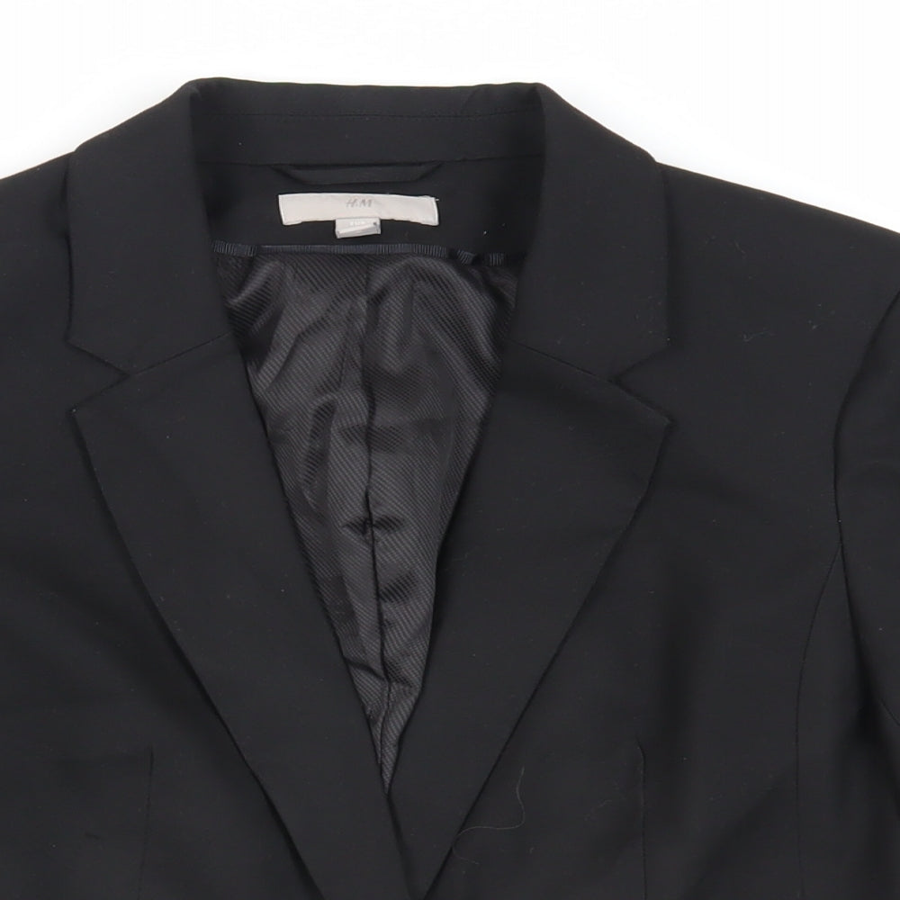 H&M Womens Black Jacket Blazer Size 10 Button