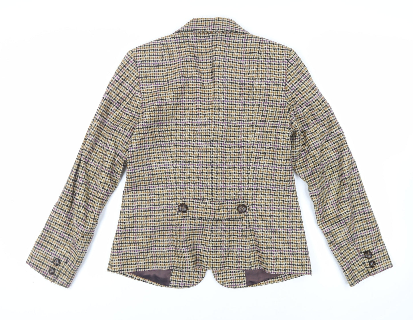 Prét-á-Porter Womens Beige Geometric Jacket Blazer Size 8 Button