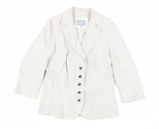 Per Una Womens Beige Jacket Blazer Size 12 Button