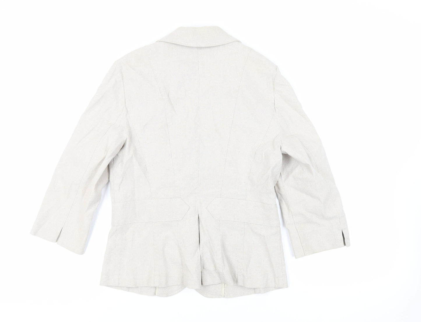 Per Una Womens Beige Jacket Blazer Size 12 Button