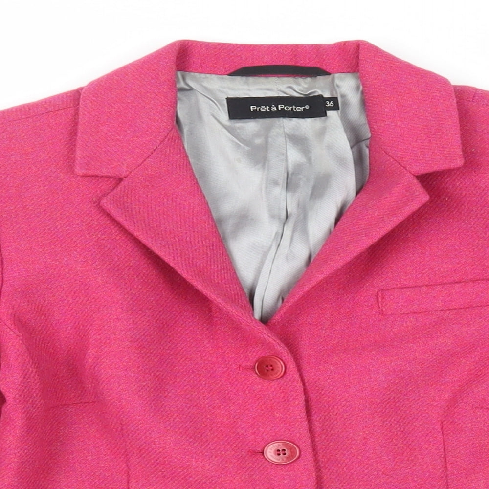 Prét-á-Porter Womens Pink Jacket Blazer Size 8 Button