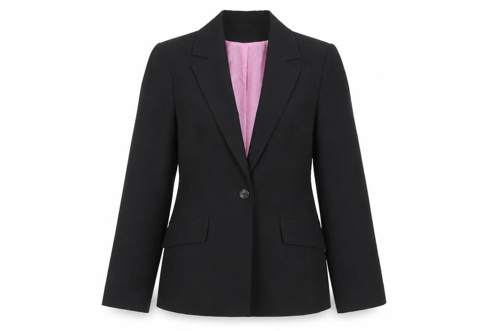 NL Collection Womens Black Jacket Blazer Size 10 Button
