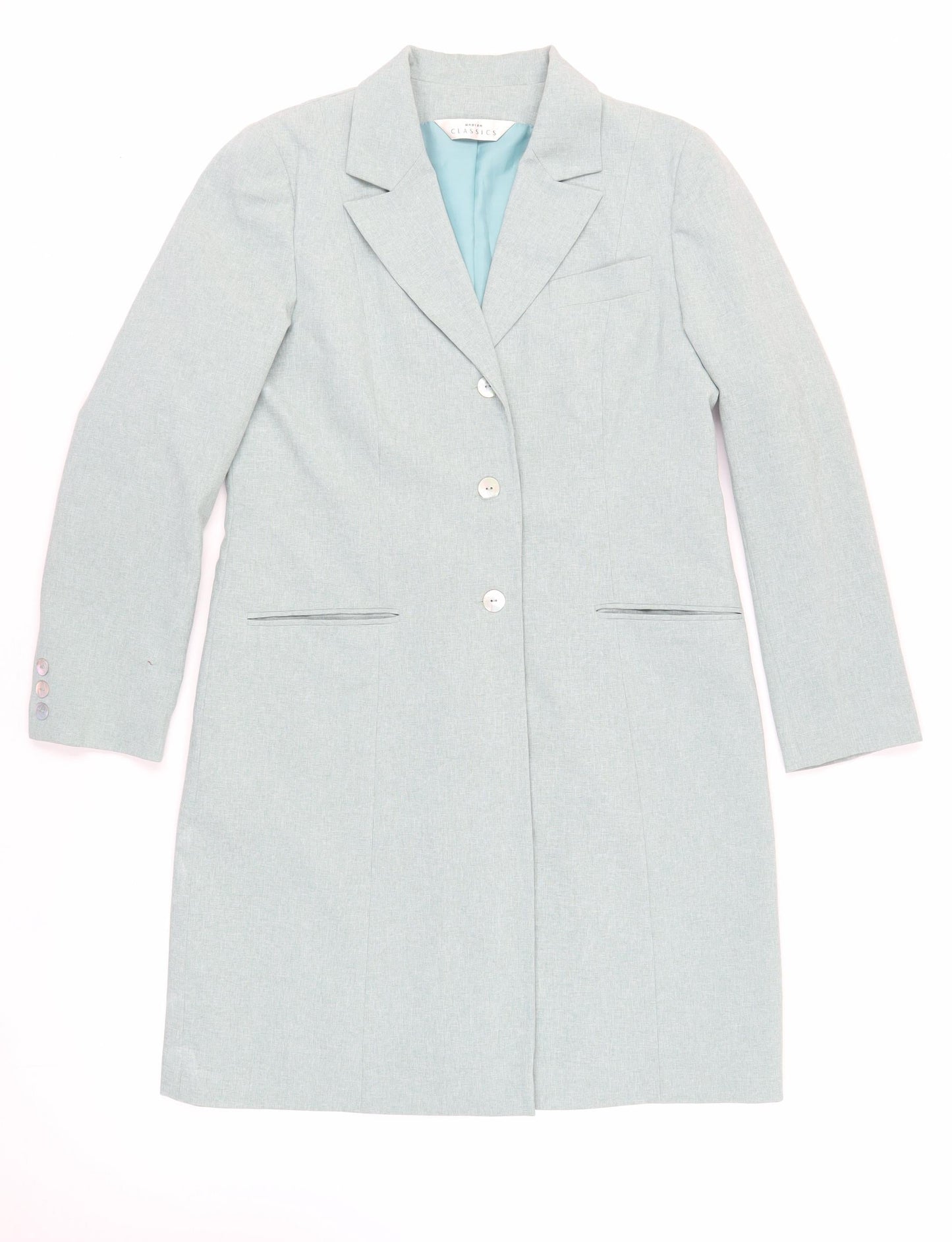 Modern Classics Womens Green Overcoat Coat Size 14 Button - Lightweight