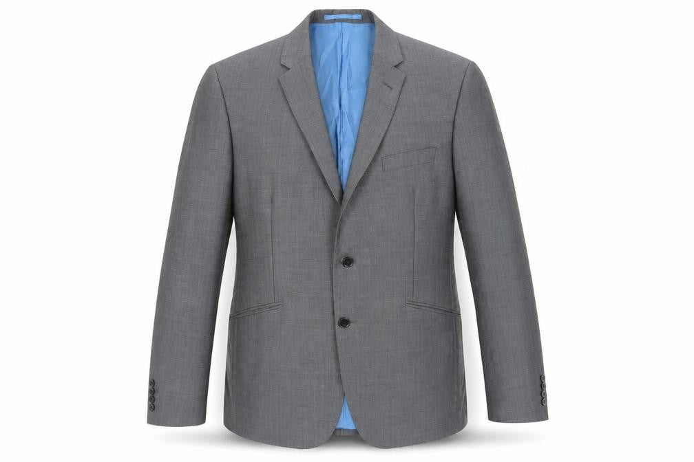 Front view of Autograph men’s grey wool jacket suit jacket, size 44, regular