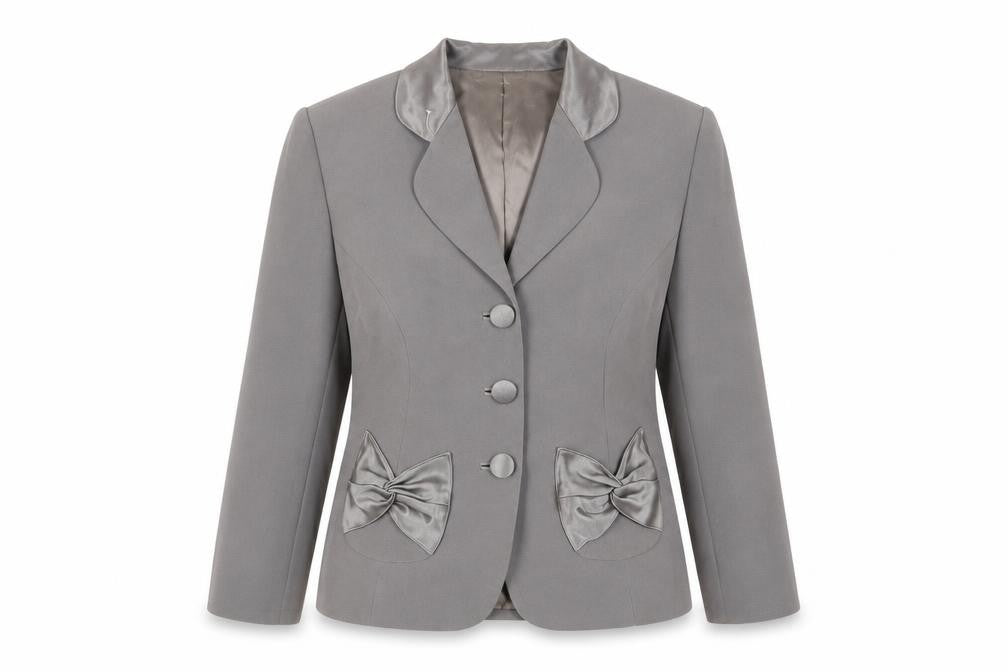 Chesca Womens Grey Jacket Blazer Size 14 Button