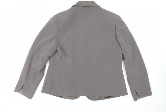 Chesca Womens Grey Jacket Blazer Size 14 Button