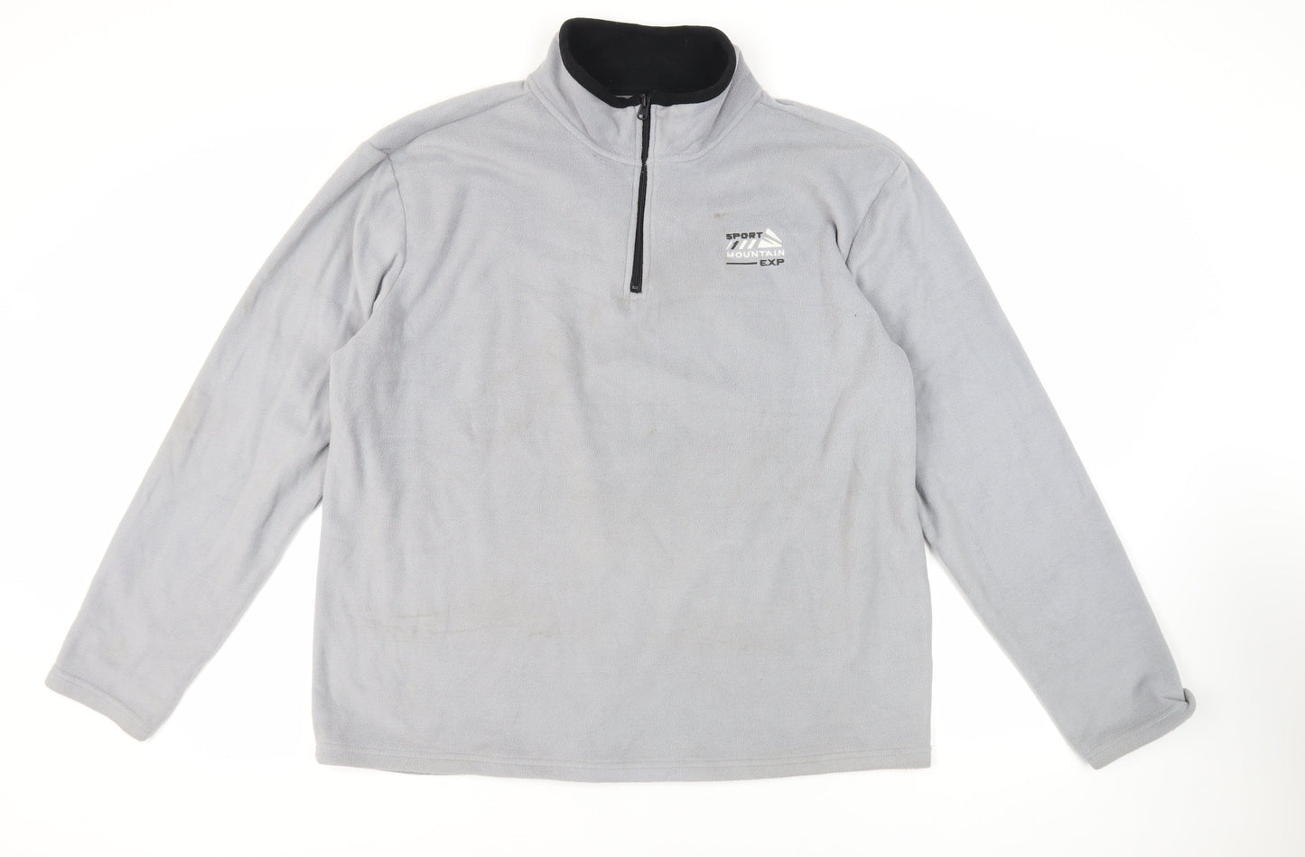 Atlas for Men Mens Grey Polyester Pullover Sweatshirt Size 2XL - Logo